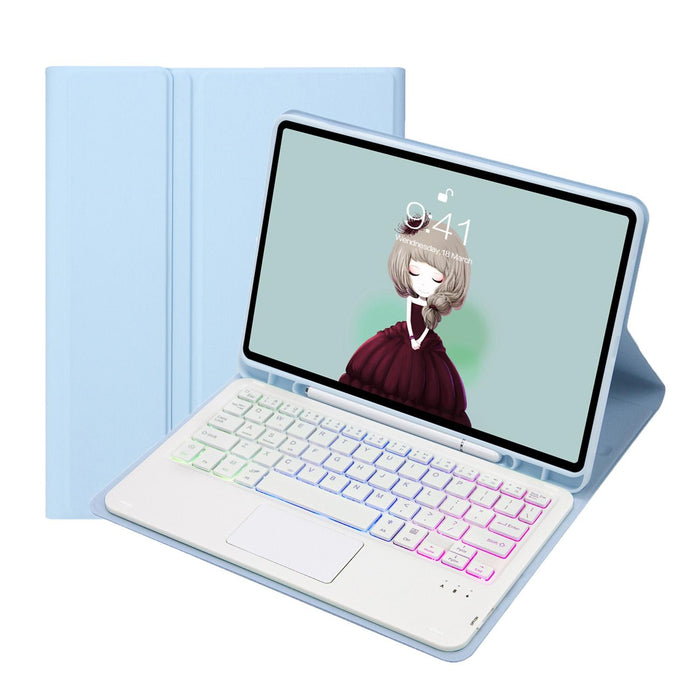 For Samsung Galaxy Tab S6 Lite A610B-As Candy Colour Backlight Bluetooth Keyboard Leather Tablet Case