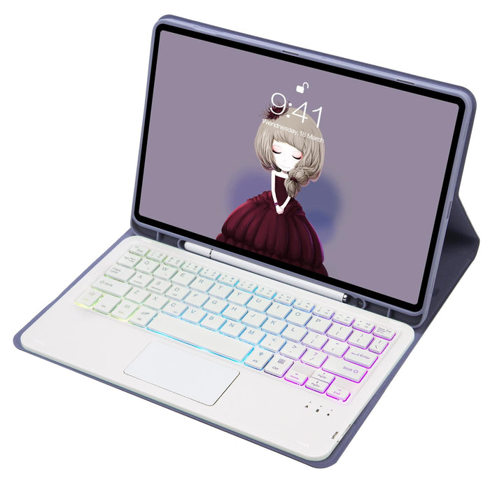 For Samsung Galaxy Tab S6 Lite A610B-As Candy Colour Backlight Bluetooth Keyboard Leather Tablet Case