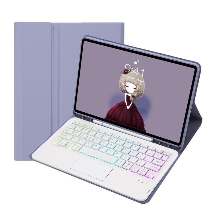 For Samsung Galaxy Tab S6 Lite A610B-As Candy Colour Backlight Bluetooth Keyboard Leather Tablet Case