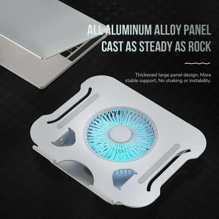 Laptop Foldable Lift Bracket With Fan Silver