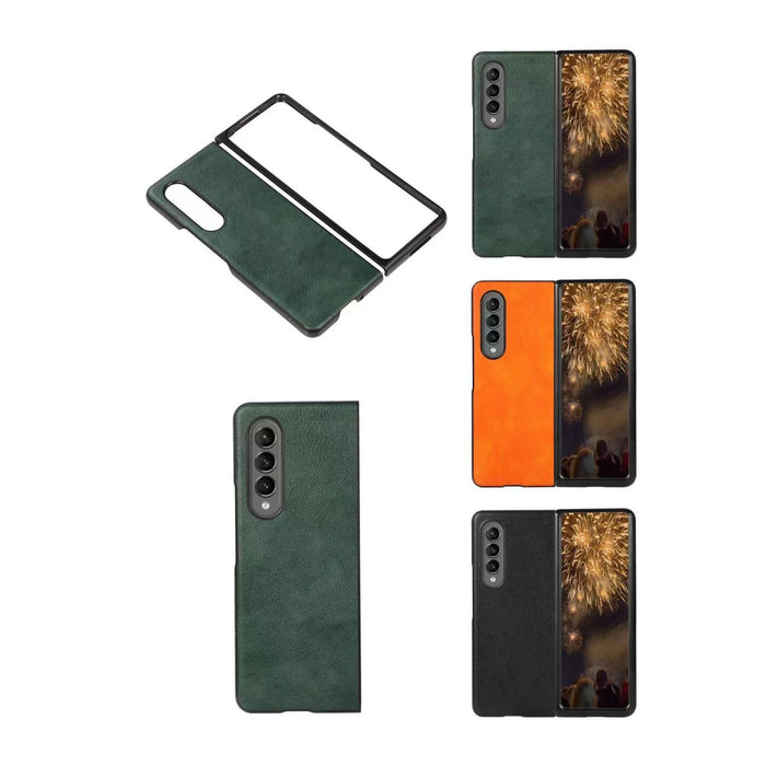 Two Tone Litchi Pu Phone Case For Samsung Galaxy z Fold 4