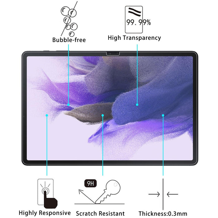 2 Pcs 9H 2.5D Explosion-Proof Tempered Tablet Glass Film For Samsung Galaxy Tab S7 Fe