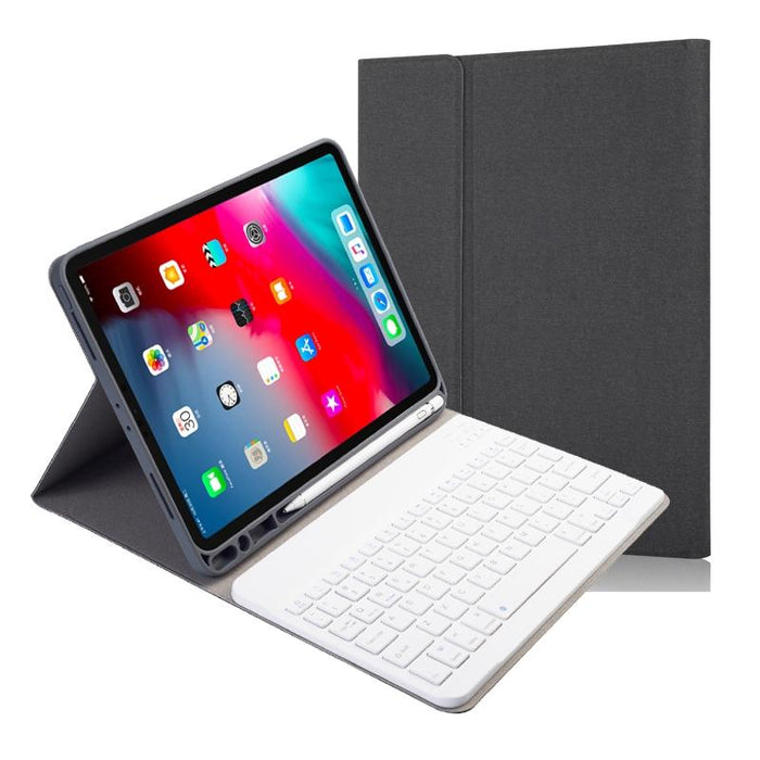 Cloth Texture Detachable Magnetic Bluetooth Keyboard Horizontal Flip Leather Tablet Case For Ipad Pro 11 2020 / 2018 With Holder & Pen Slot