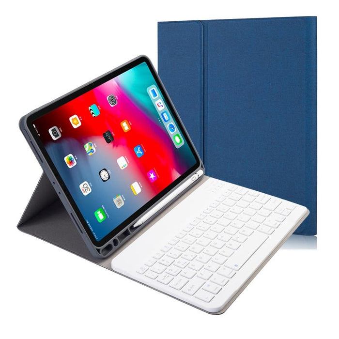 Cloth Texture Detachable Magnetic Bluetooth Keyboard Horizontal Flip Leather Tablet Case For Ipad Pro 11 2020 / 2018 With Holder & Pen Slot