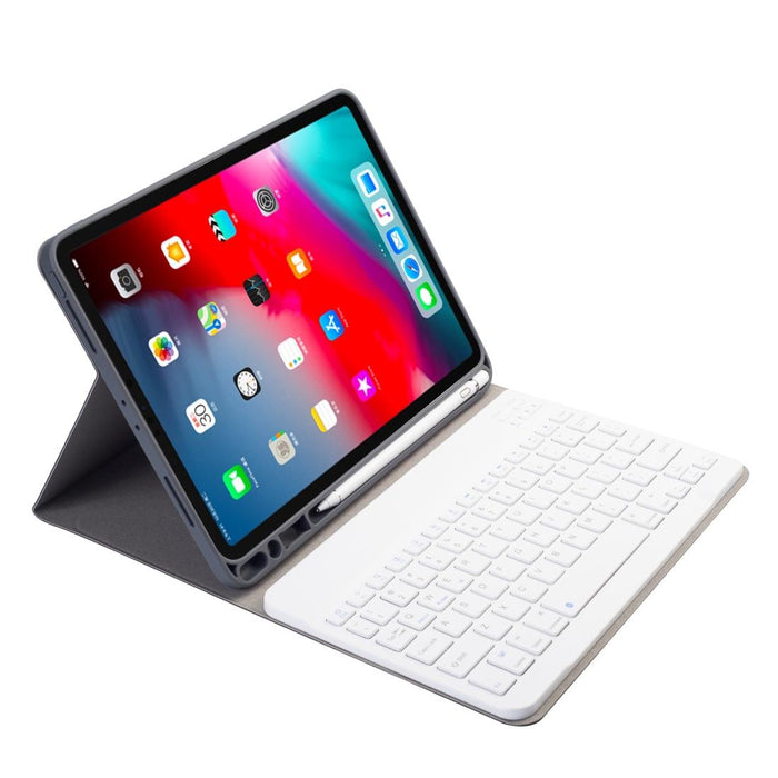 Cloth Texture Detachable Magnetic Bluetooth Keyboard Horizontal Flip Leather Tablet Case For Ipad Pro 11 2020 / 2018 With Holder & Pen Slot