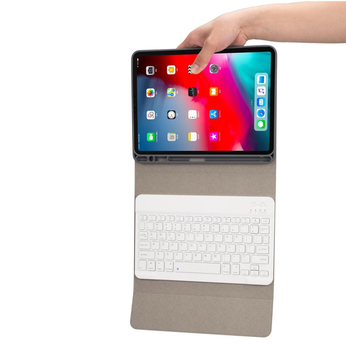 Cloth Texture Detachable Magnetic Bluetooth Keyboard Horizontal Flip Leather Tablet Case For Ipad Pro 11 2020 / 2018 With Holder & Pen Slot