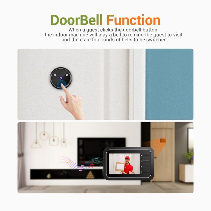 2.4 Inch Screen Digital Door Viewer Support Night Vision Tf Card Take Photos And Video