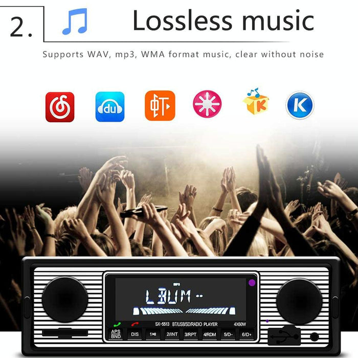 12V Car Mp3 Player With Bluetooth Fm Tf U Disk - Sx-5513