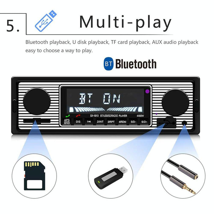 12V Car Mp3 Player With Bluetooth Fm Tf U Disk - Sx-5513