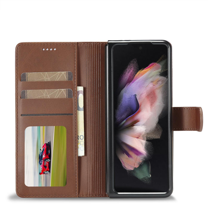 Calf Leather Phone Case For Samsung Galaxy z Fold 4 5g