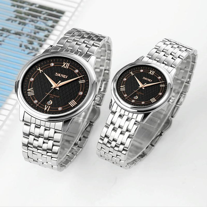 Waterproof Quartz Watch with Stainless Steel Buckle Strap