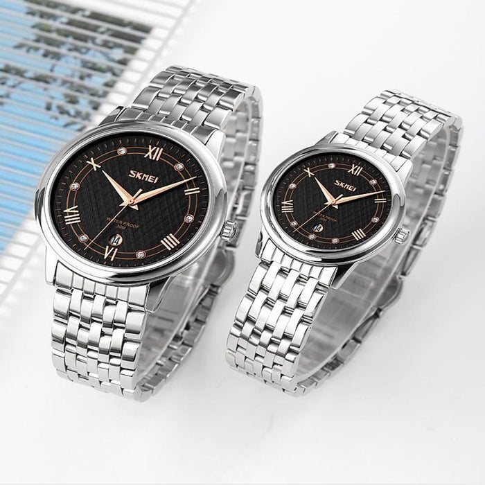 Waterproof Quartz Watch with Stainless Steel Buckle Strap