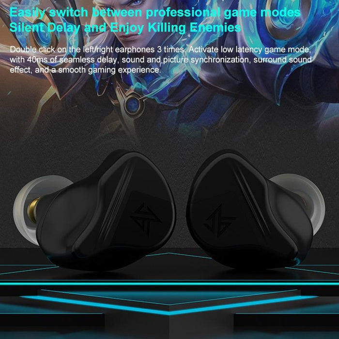 Kz-Vxs Ten-Unit Coil Iron Stereo In-Ear Sports Bluetooth Earphones Obsidian Black