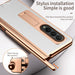 Litchi Leather Hinged Phone Case Pen For Samsung Galaxy z