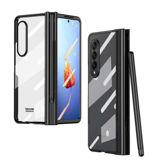 For Samsung Galaxy Z Fold4 Full Body Integrated Electroplating Hinge Phone Case With Pen Slot