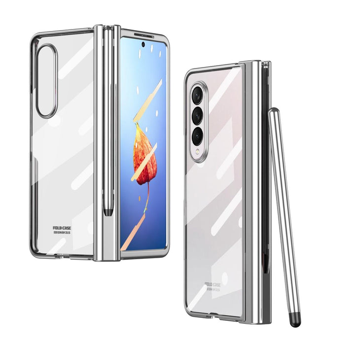 For Samsung Galaxy Z Fold4 Full Body Integrated Electroplating Hinge Phone Case With Pen Slot