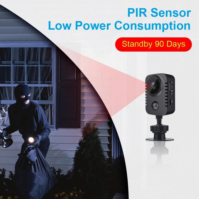 Hd 1080P Infrared Night Vision Surveillance Monitor Camera Black