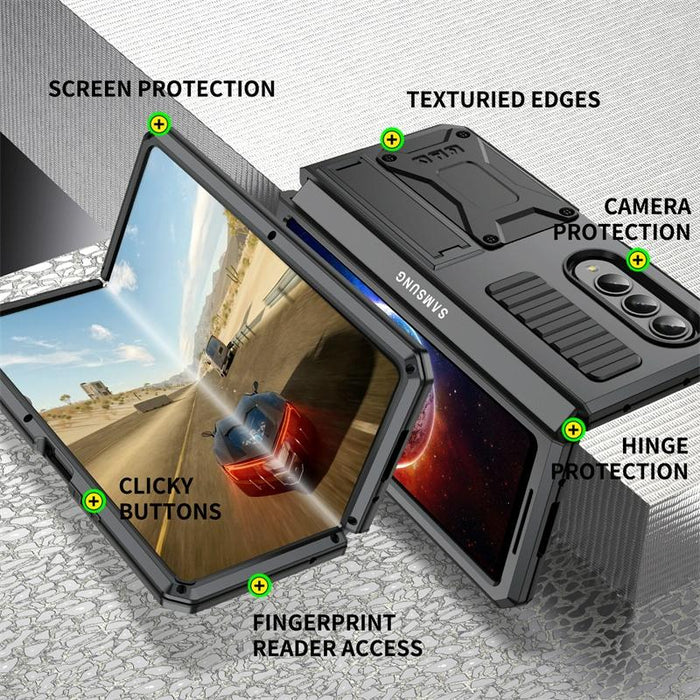 Shock Proof Metal Phone Case With Holder For Samsung Galaxy