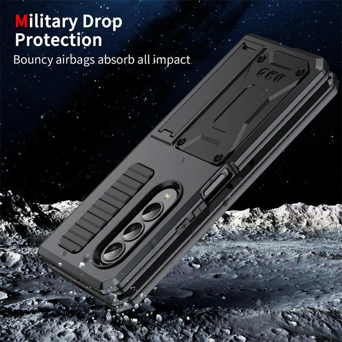 Shock Proof Metal Phone Case With Holder For Samsung Galaxy