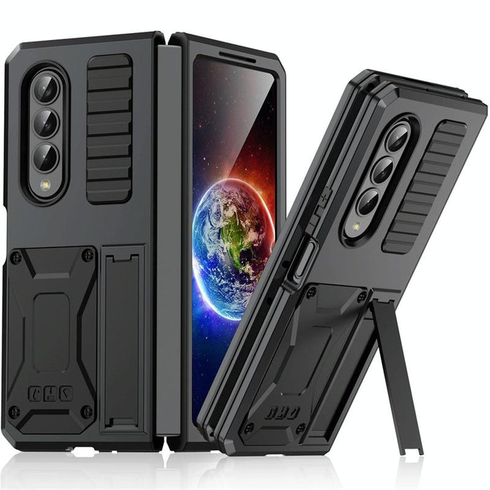 Shock Proof Metal Phone Case With Holder For Samsung Galaxy