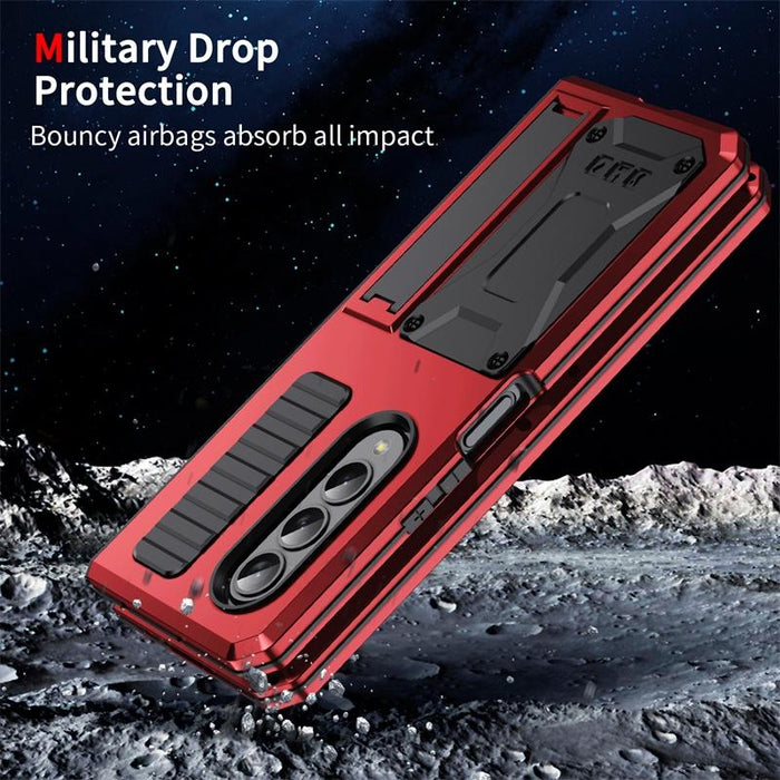 Shock Proof Metal Phone Case With Holder For Samsung Galaxy