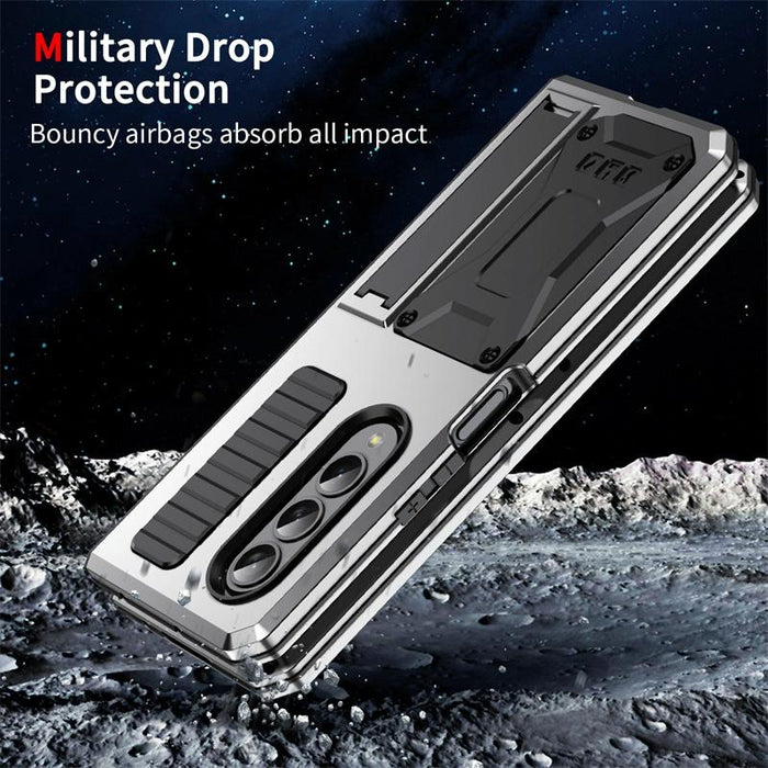 Shock Proof Metal Phone Case With Holder For Samsung Galaxy