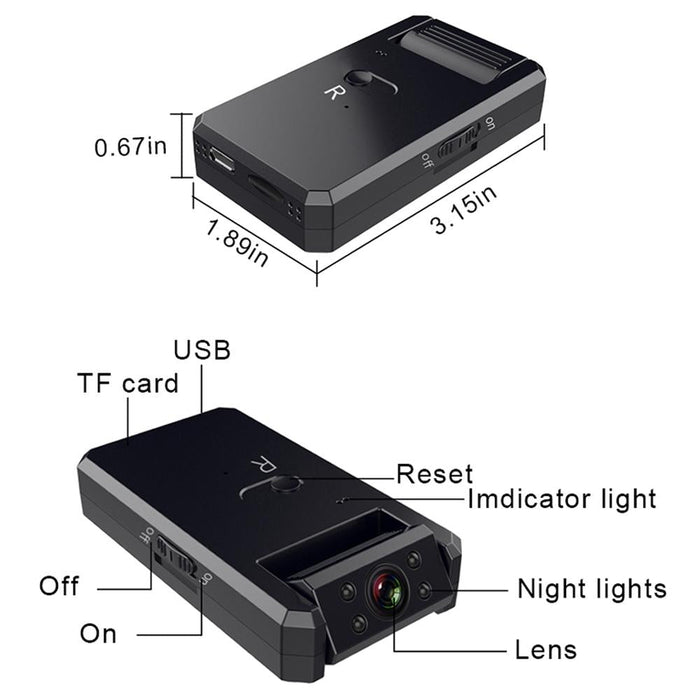 Infrared Night Vision Mini Hd Wifi Camera 120 Degrees Recorder