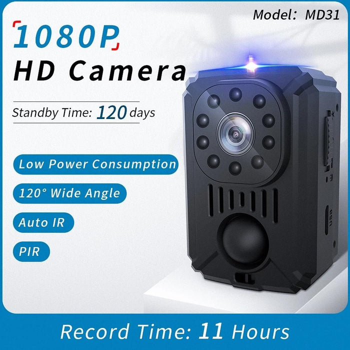 Mini 1080P Hd Camcorder Night Vision Pir Motion Action Micro Camera Black