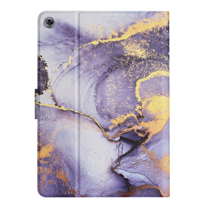 For Huawei Mediapad M5 Lite Marble Pattern Smart Leather Tablet Case