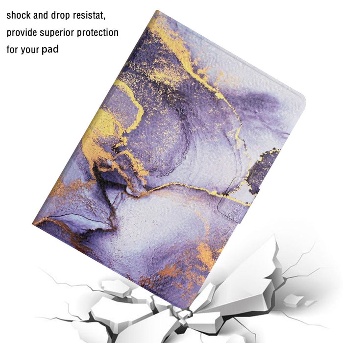 For Huawei Mediapad M5 Lite Marble Pattern Smart Leather Tablet Case