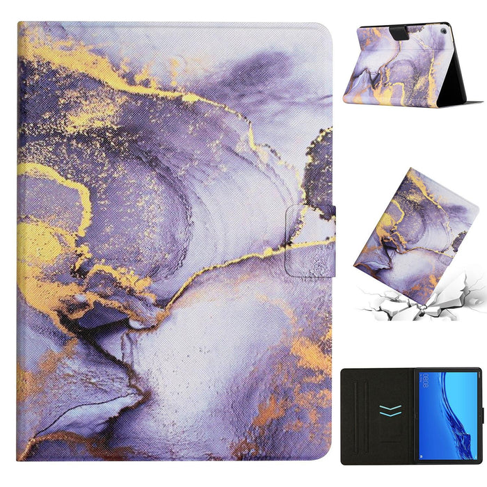 For Huawei Mediapad M5 Lite Marble Pattern Smart Leather Tablet Case