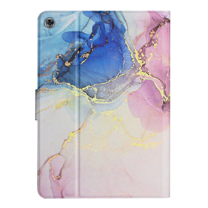 For Huawei Mediapad M5 Lite Marble Pattern Smart Leather Tablet Case