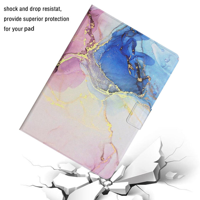For Huawei Mediapad M5 Lite Marble Pattern Smart Leather Tablet Case