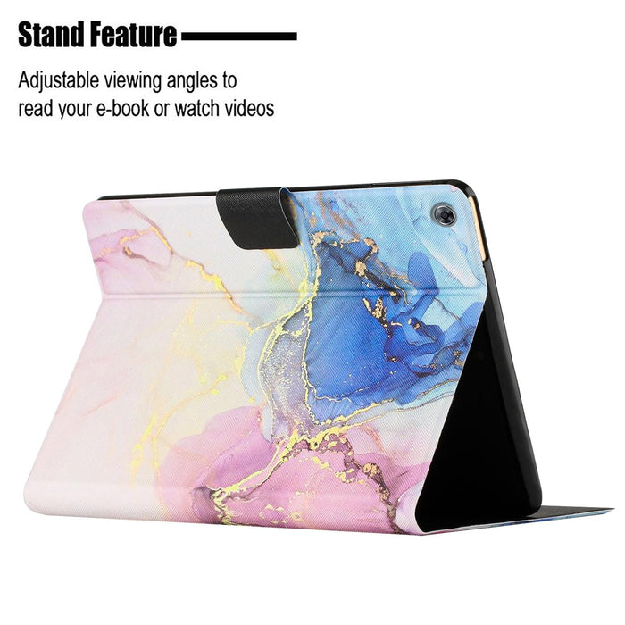 For Huawei Mediapad M5 Lite Marble Pattern Smart Leather Tablet Case