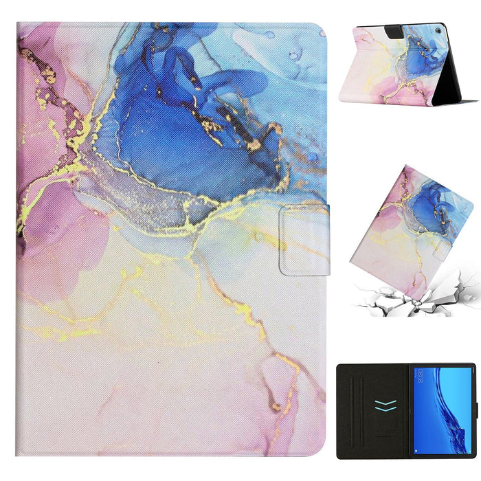 For Huawei Mediapad M5 Lite Marble Pattern Smart Leather Tablet Case