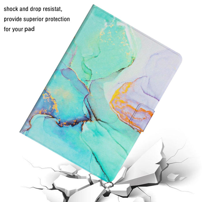 For Huawei Mediapad M5 Lite Marble Pattern Smart Leather Tablet Case