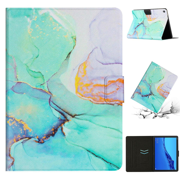 For Huawei Mediapad M5 Lite Marble Pattern Smart Leather Tablet Case