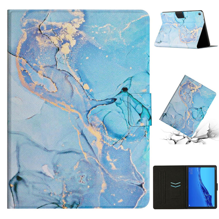 For Huawei Mediapad M5 Lite Marble Pattern Smart Leather Tablet Case