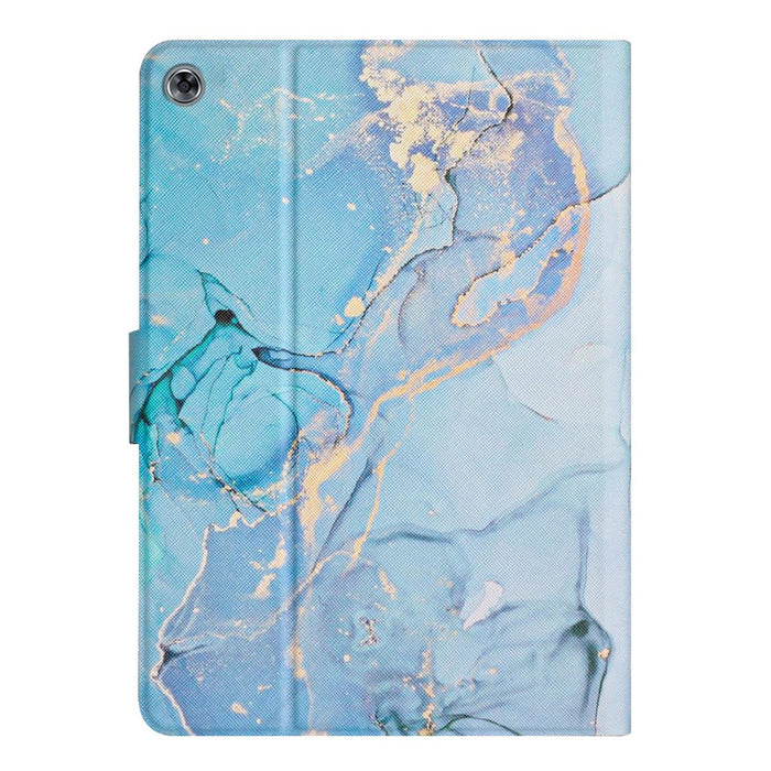 For Huawei Mediapad M5 Lite Marble Pattern Smart Leather Tablet Case