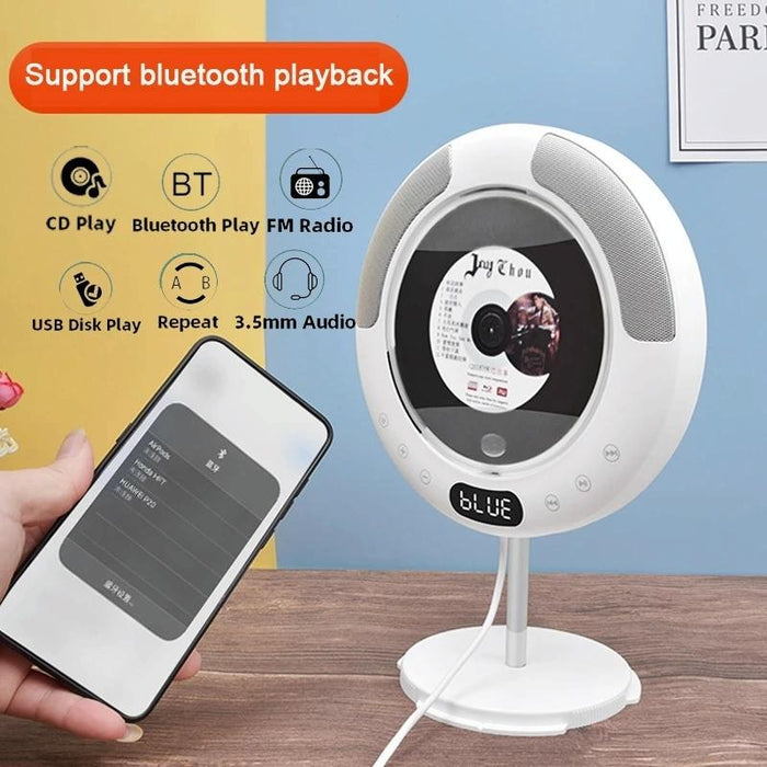 Wall Mounted Bluetooth Compact Disc Album Cd Player White