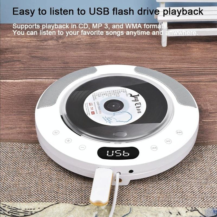 Wall Mounted Bluetooth Compact Disc Album Cd Player White