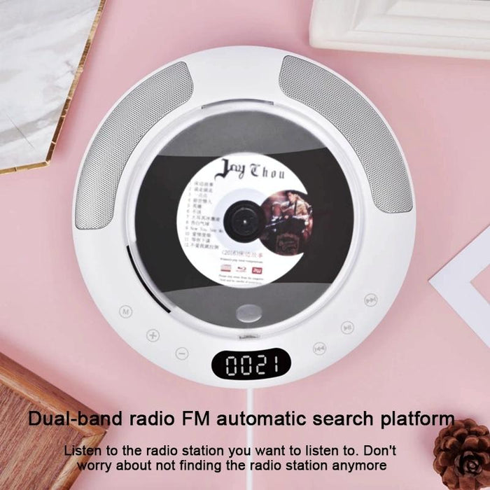 Wall Mounted Bluetooth Compact Disc Album Cd Player White
