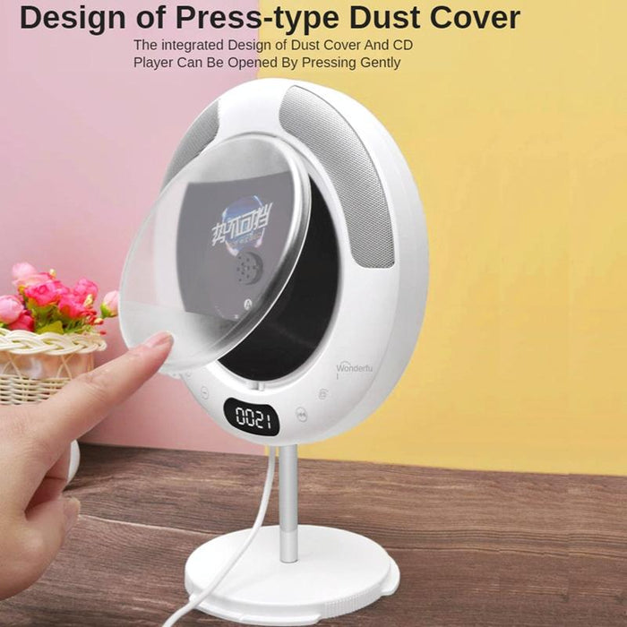 Wall Mounted Bluetooth Compact Disc Album Cd Player White