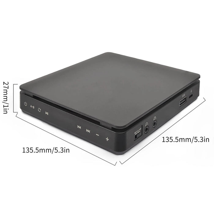 Portable Retro Disc Album Cd Player Black