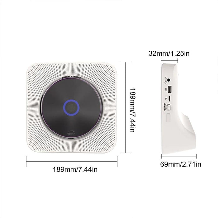 2A Retro Bluetooth Music Disc Album Cd Player Specification Rechargeable Version