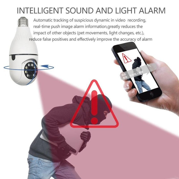 R2-30G 3Mp Hd Smart Wifi Bulb Camera Support Night Vision & Motion Detection