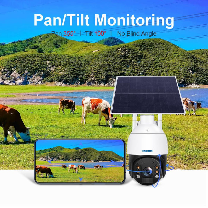 3Mp Hd Ip66 Waterproof Wifi Solar Panel Pt Ip Camera Without Battery