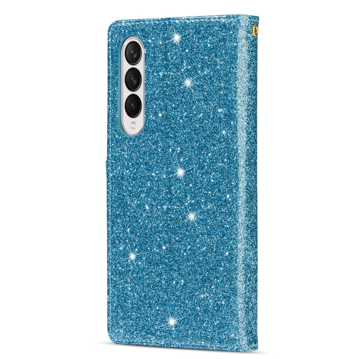 Glitter Zipper Leather Case For Samsung Galaxy z Fold 4