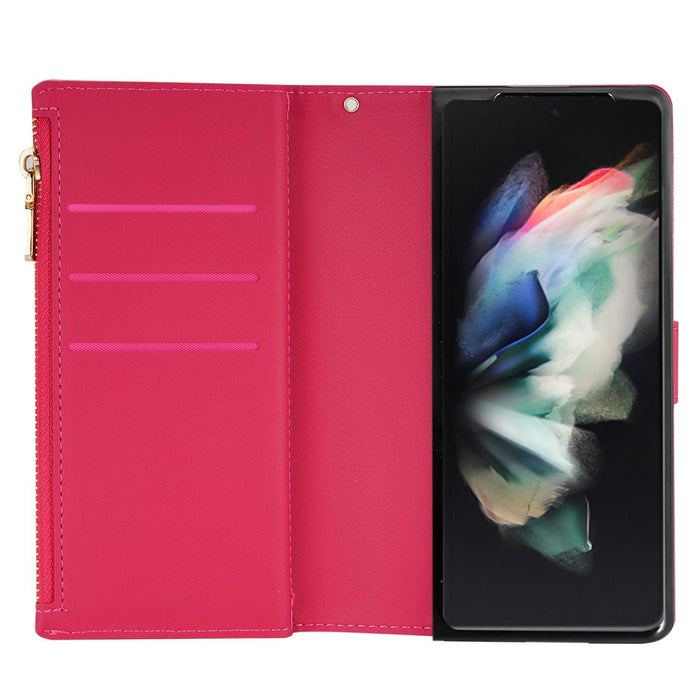 Glitter Zipper Leather Case For Samsung Galaxy z Fold 4