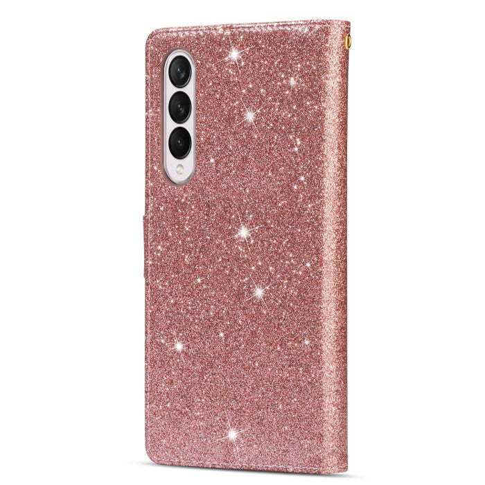 Glitter Zipper Leather Case For Samsung Galaxy z Fold 4